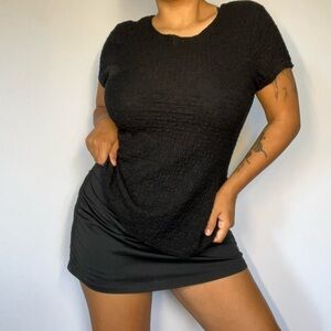 Croft & Barrow Black Fitted Short Sleeve T-Shirt